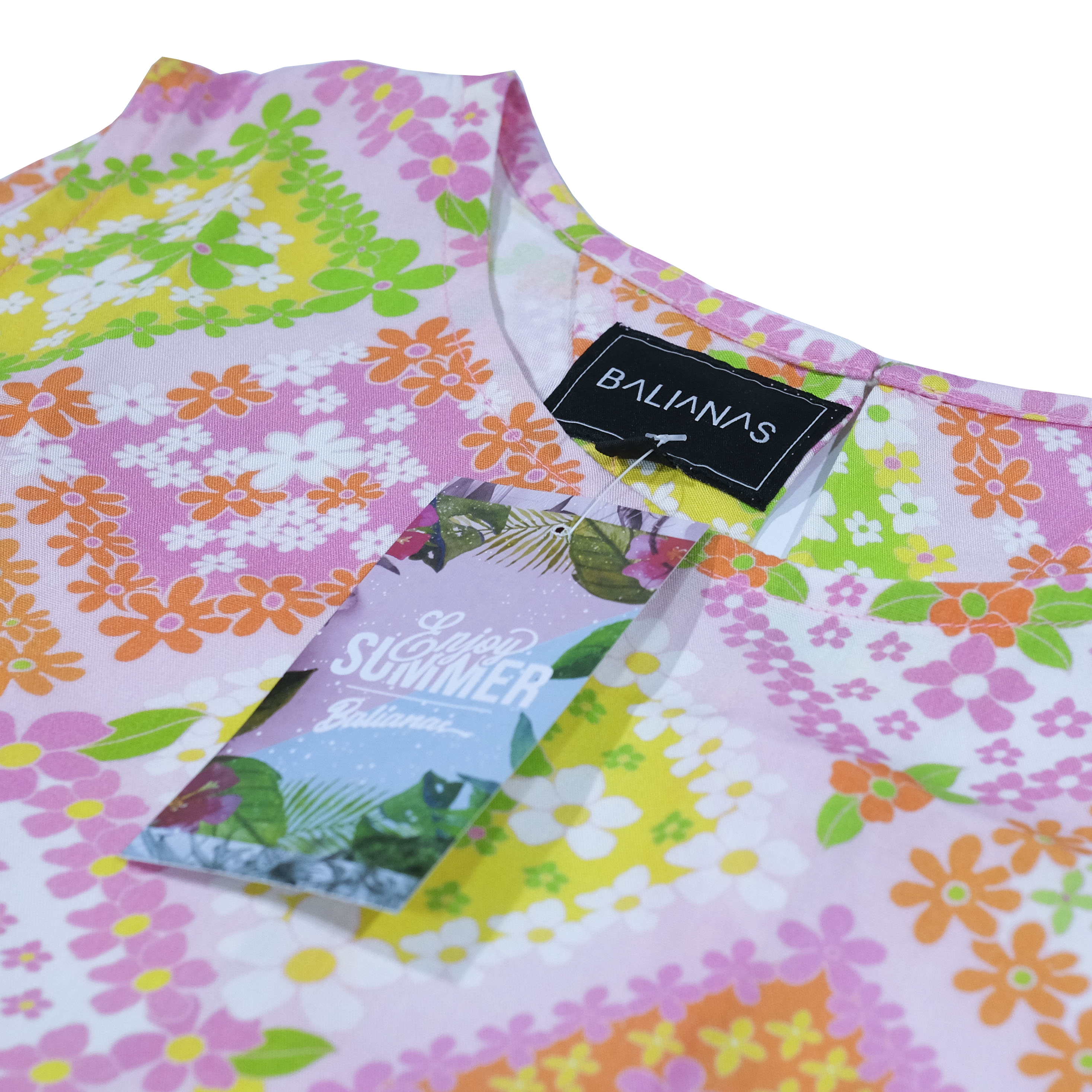 Blouse Rayon Tank Flower Pink